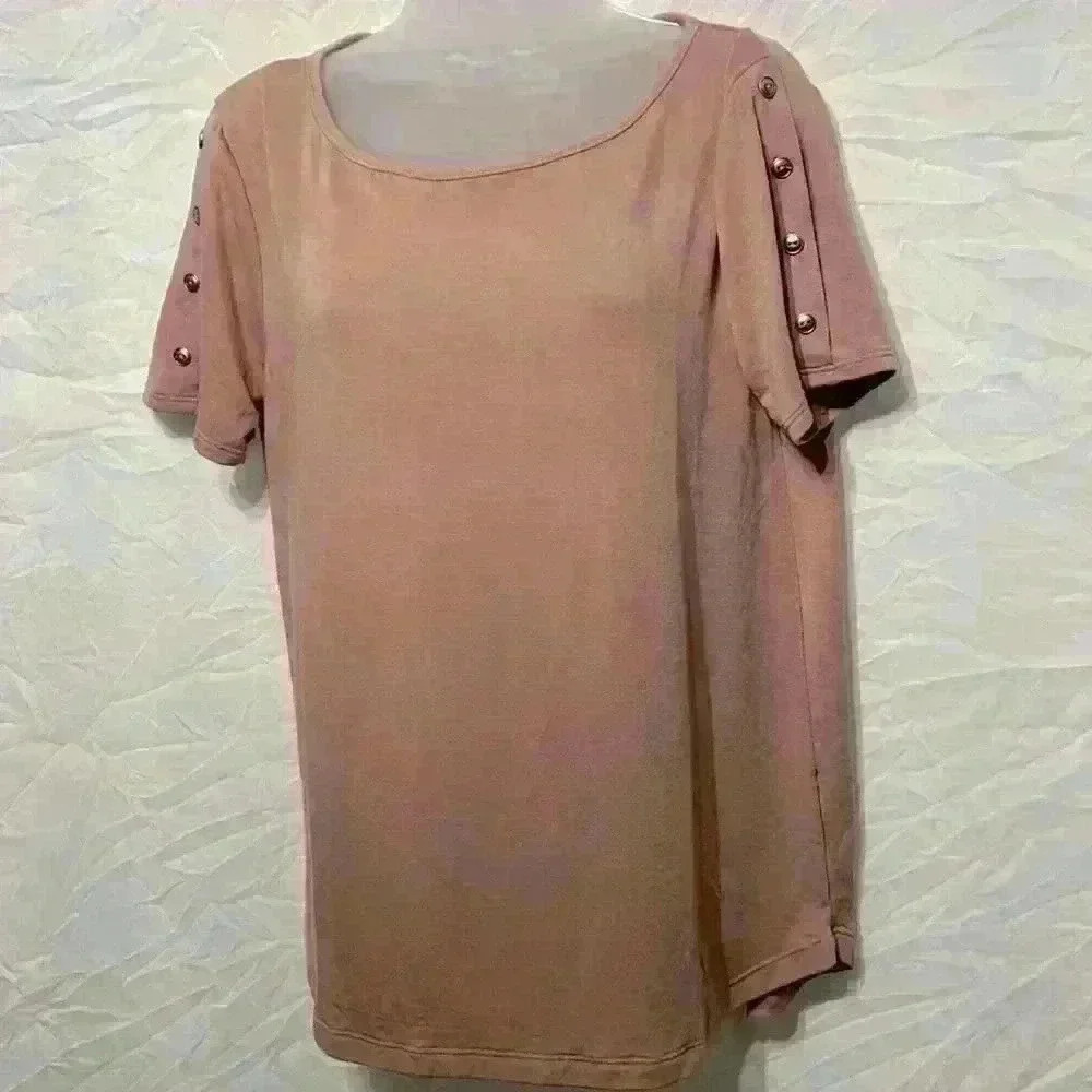 Staccato Dusty Rose Button Sleeve Detail Top Size‎ Medium